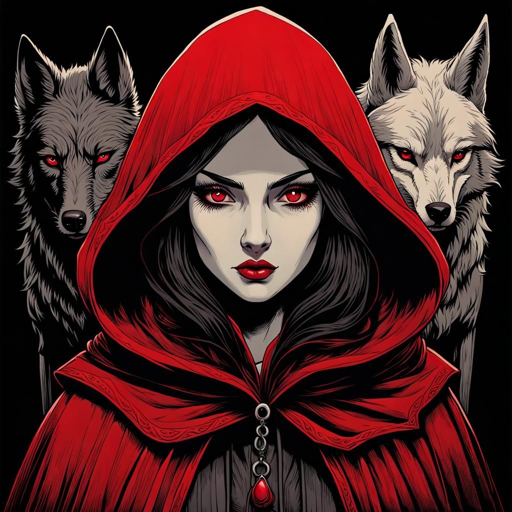 Red Riding Hood in Dark Fairy Tale Style