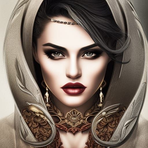 Beautiful Blonde Gangster in Gritty Digital Art