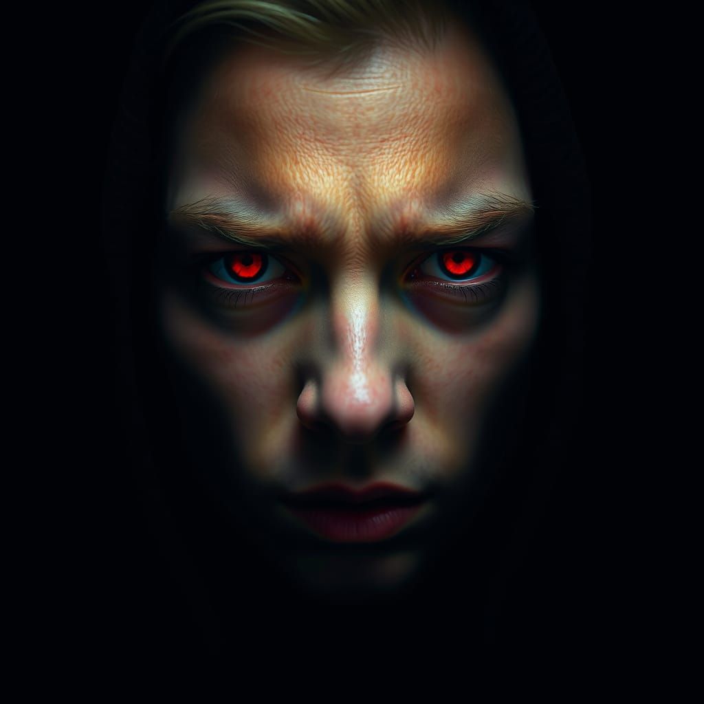 Desperate Soul Illuminated in Darkness