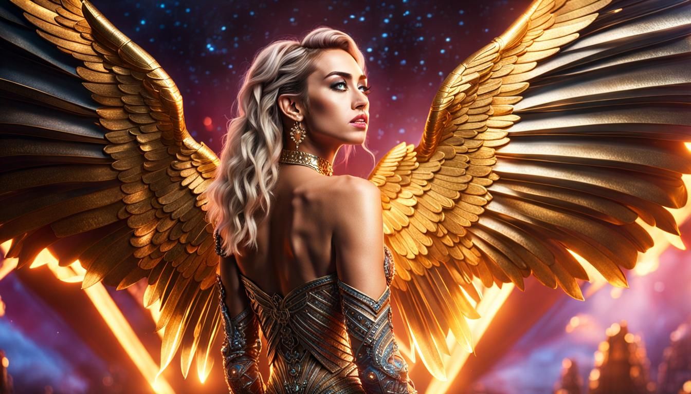 Archangel of Love in Digital Watercolor Style