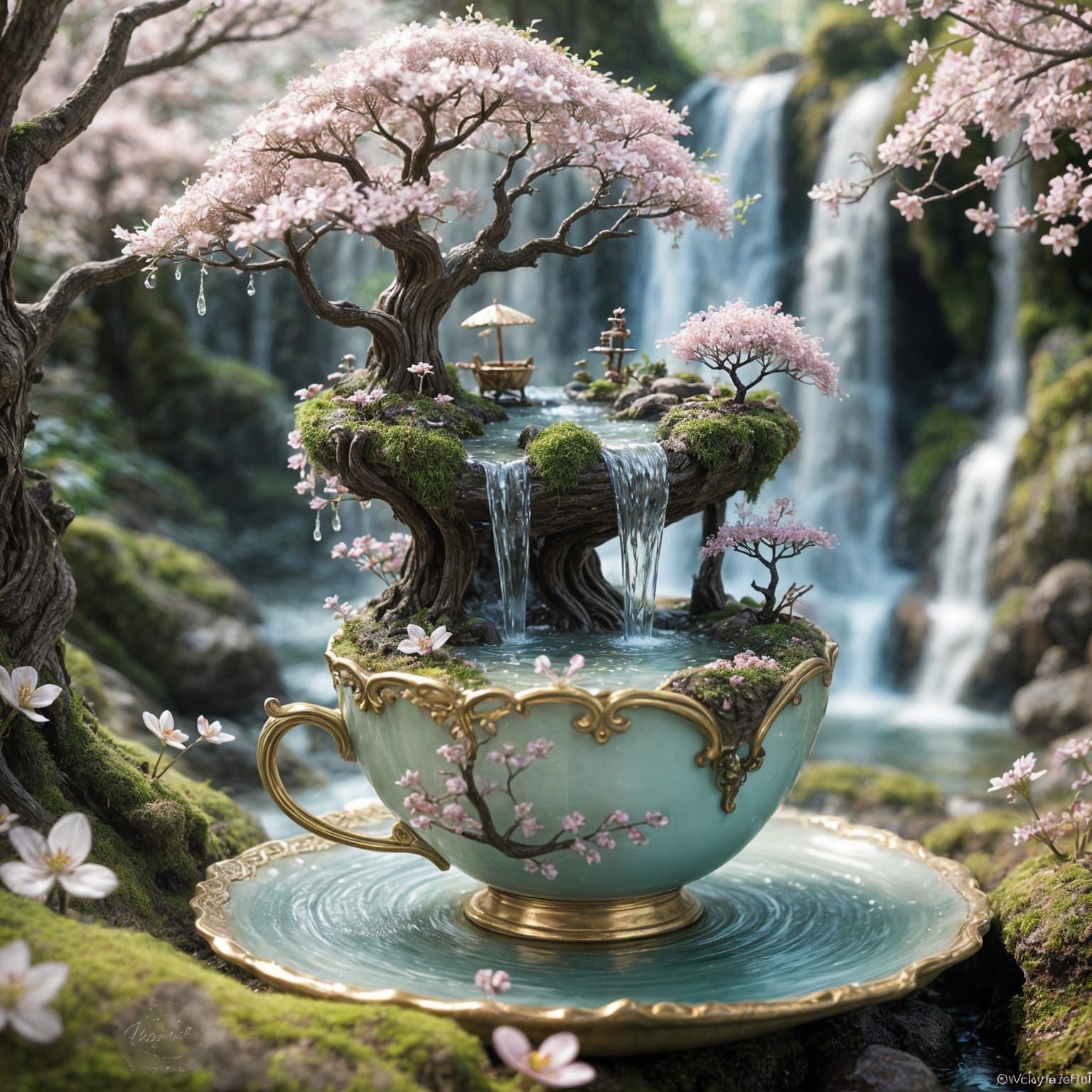 Miniature Fairy World Inside a Teacup