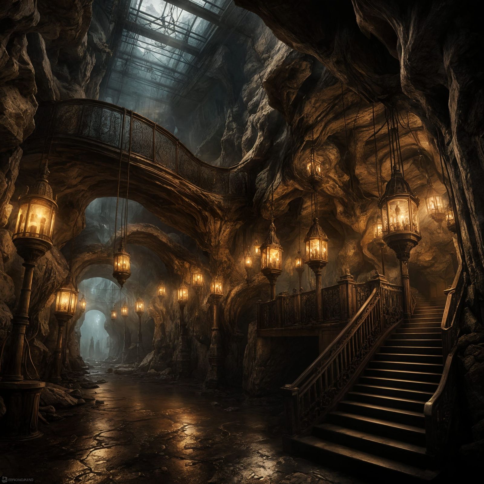 Steampunk Elevators in Underground Galleries