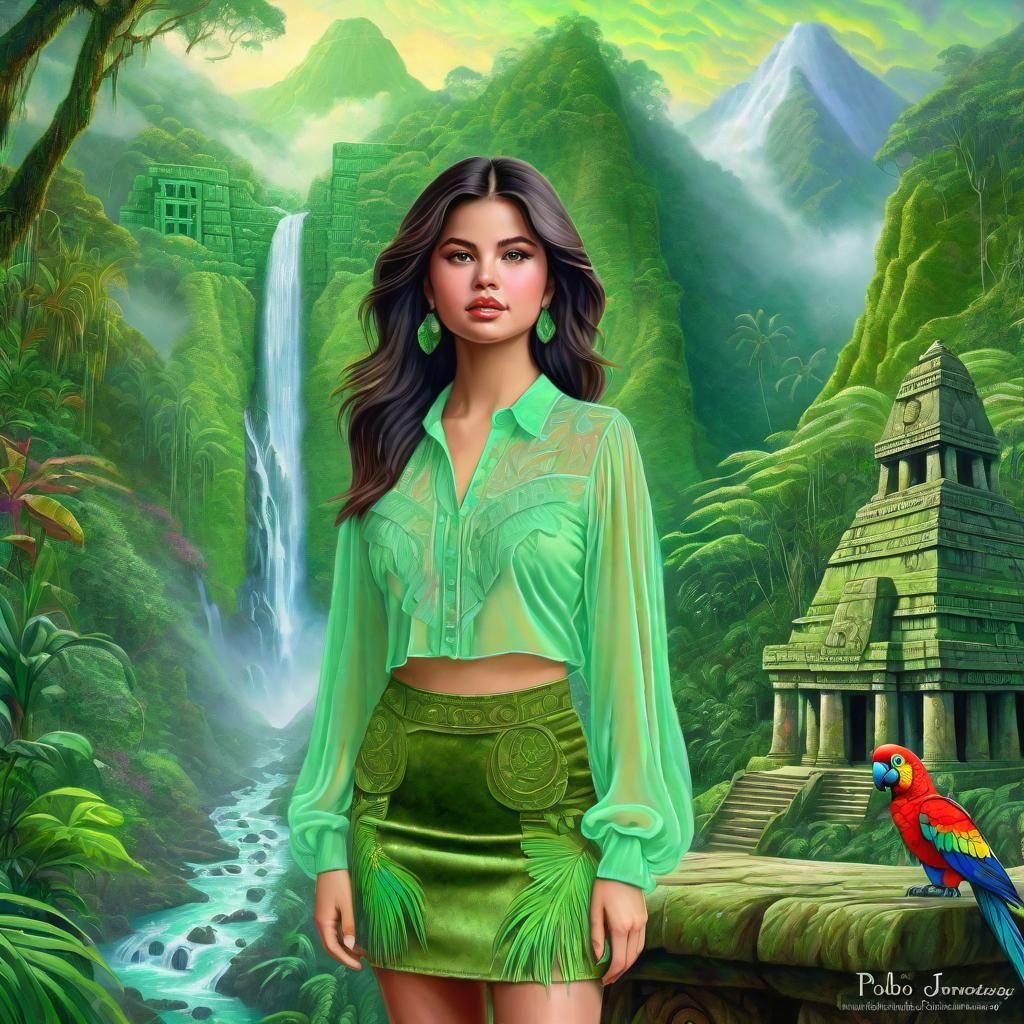 Selena Gomez in Rainforest, Astral Illustration