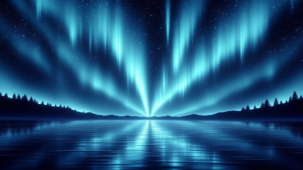 Aurora Borealis in Blacklit Flux Style