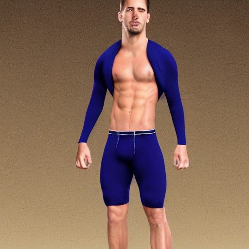 Buff Male Model in Compression Sleeve: Matte Painting