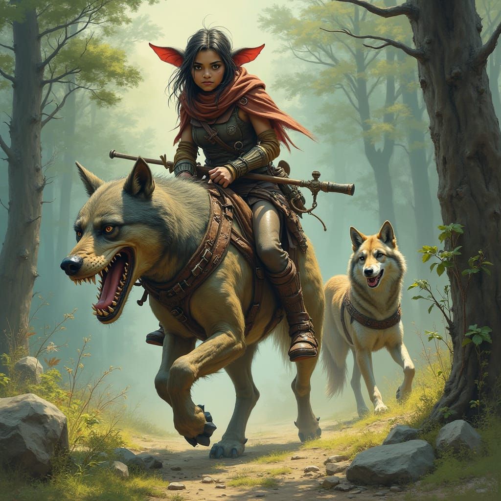 Goblin Ranger Rides Fierce Wolf Companion into Dark Fantasy ...