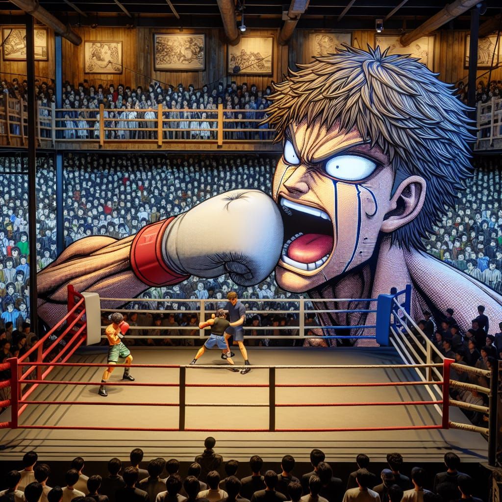 Anime and Boxing Unite in Intense Sports Art