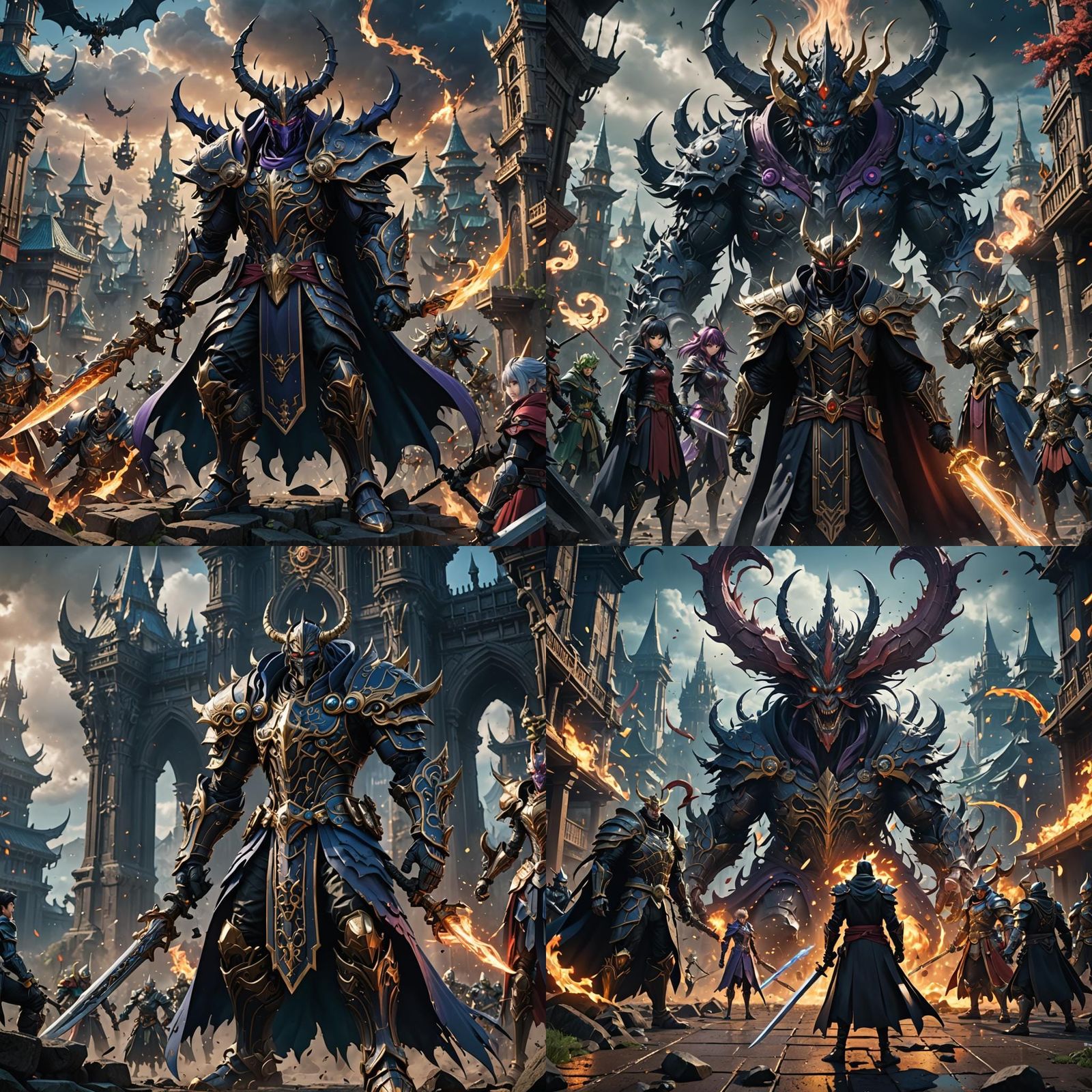 Anime Villain Showdown: Detailed Matte Painting