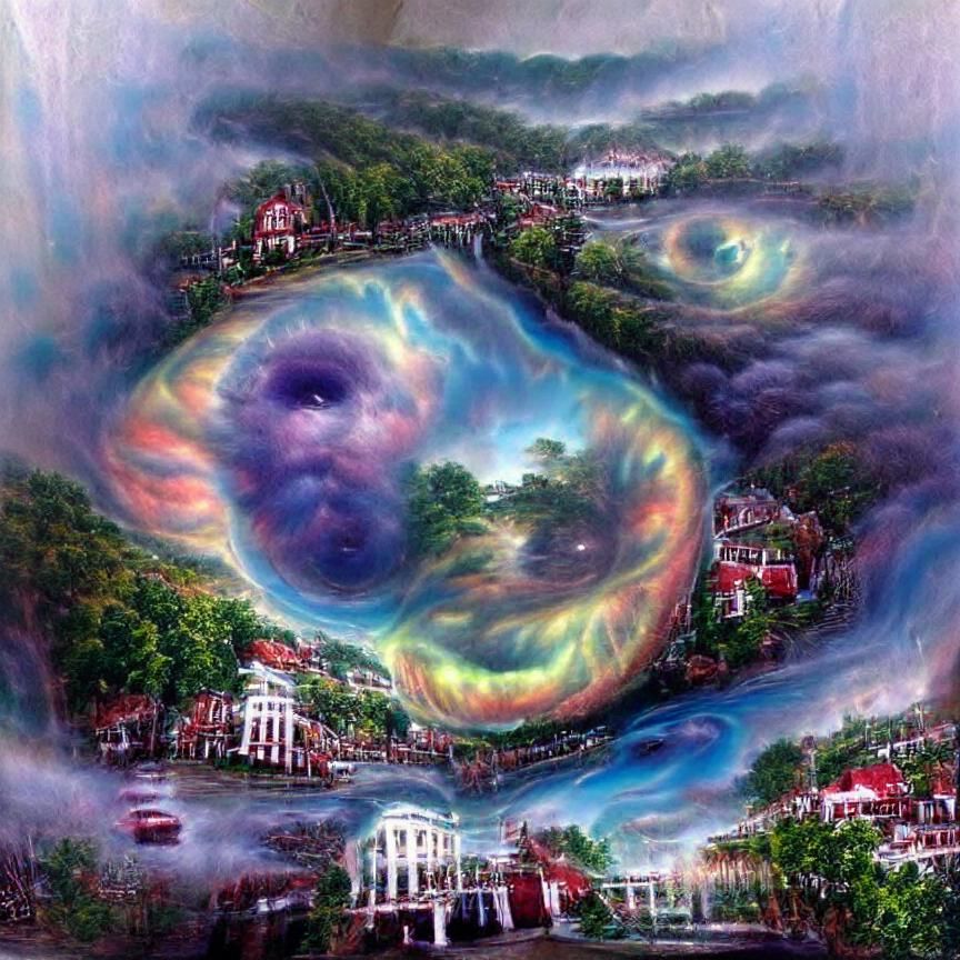 Southern Ring Nebula in Ethereal Luminist Style