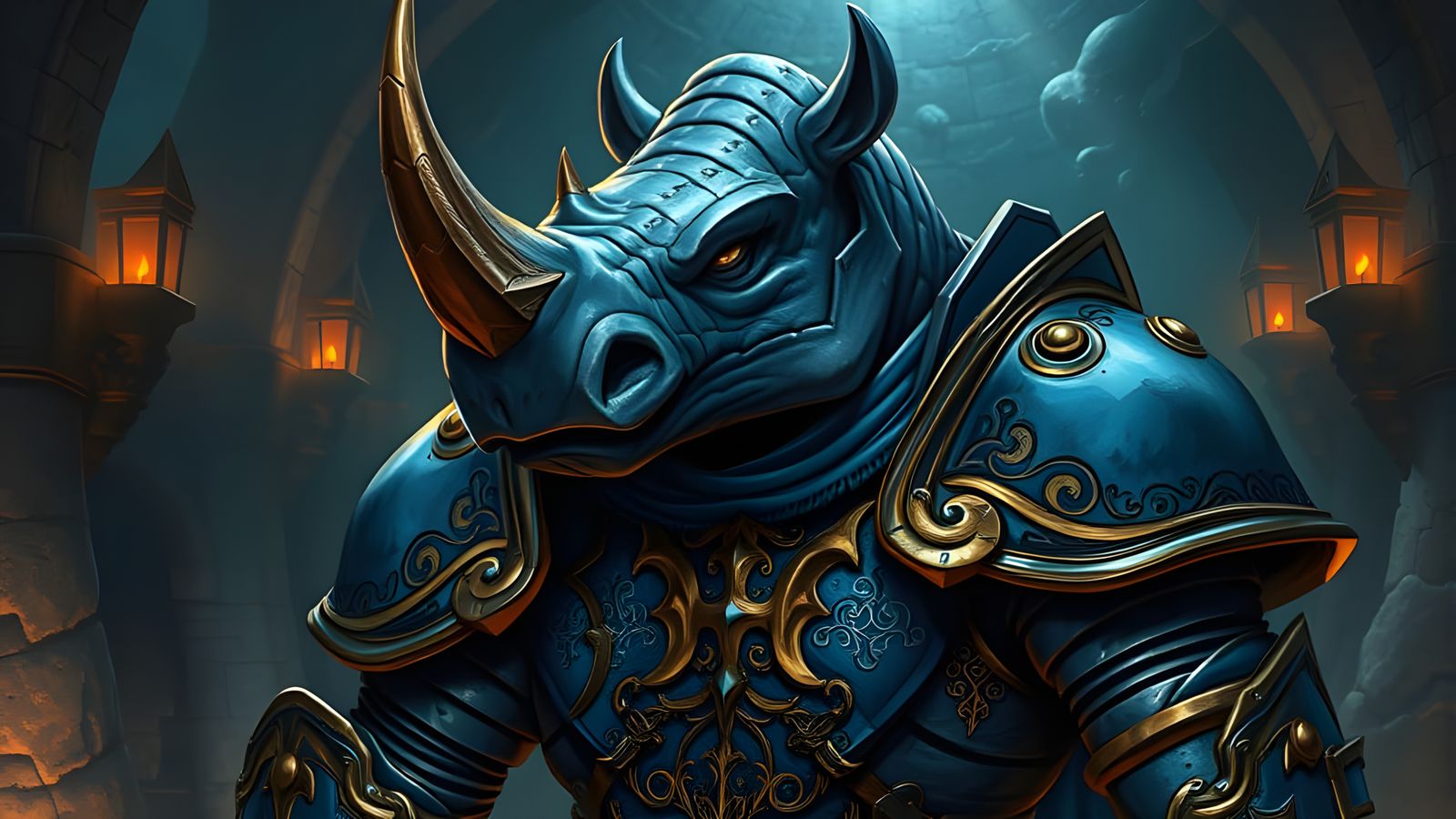 Gothic Warrior Unleashes Fury in Dark Fantasy Dungeon