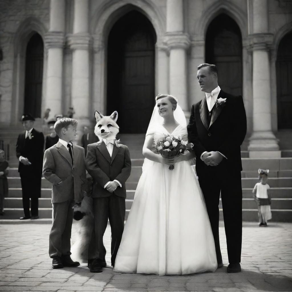 Vintage Anthro Fox Wedding in Black and White