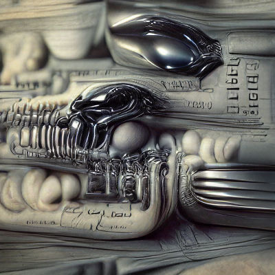 Giger-Inspired Biomechanical Hyperrealism in VRay