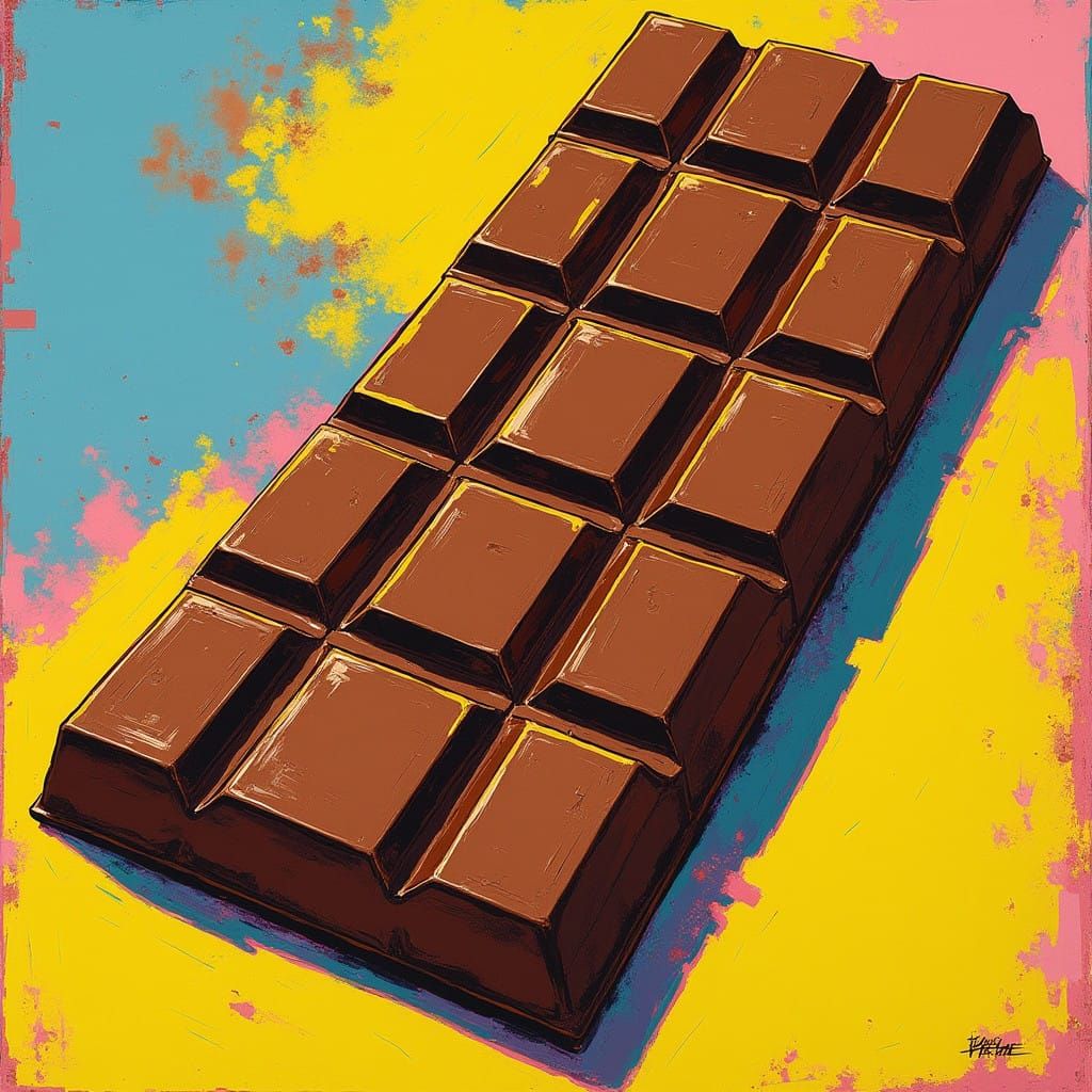 Vibrant Pop Art Chocolate Bar Composition
