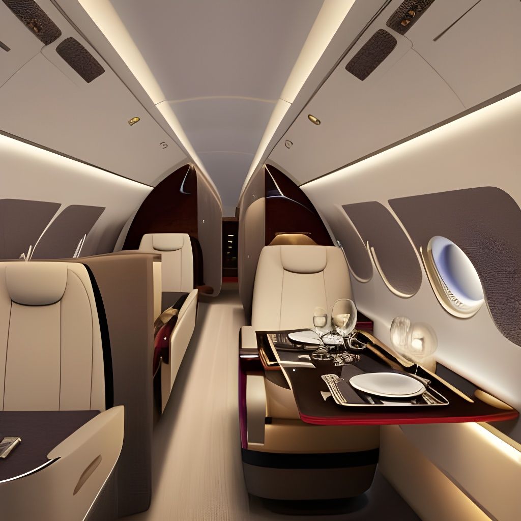 Luxurious Private Jet Interior in Photorealistic Detail