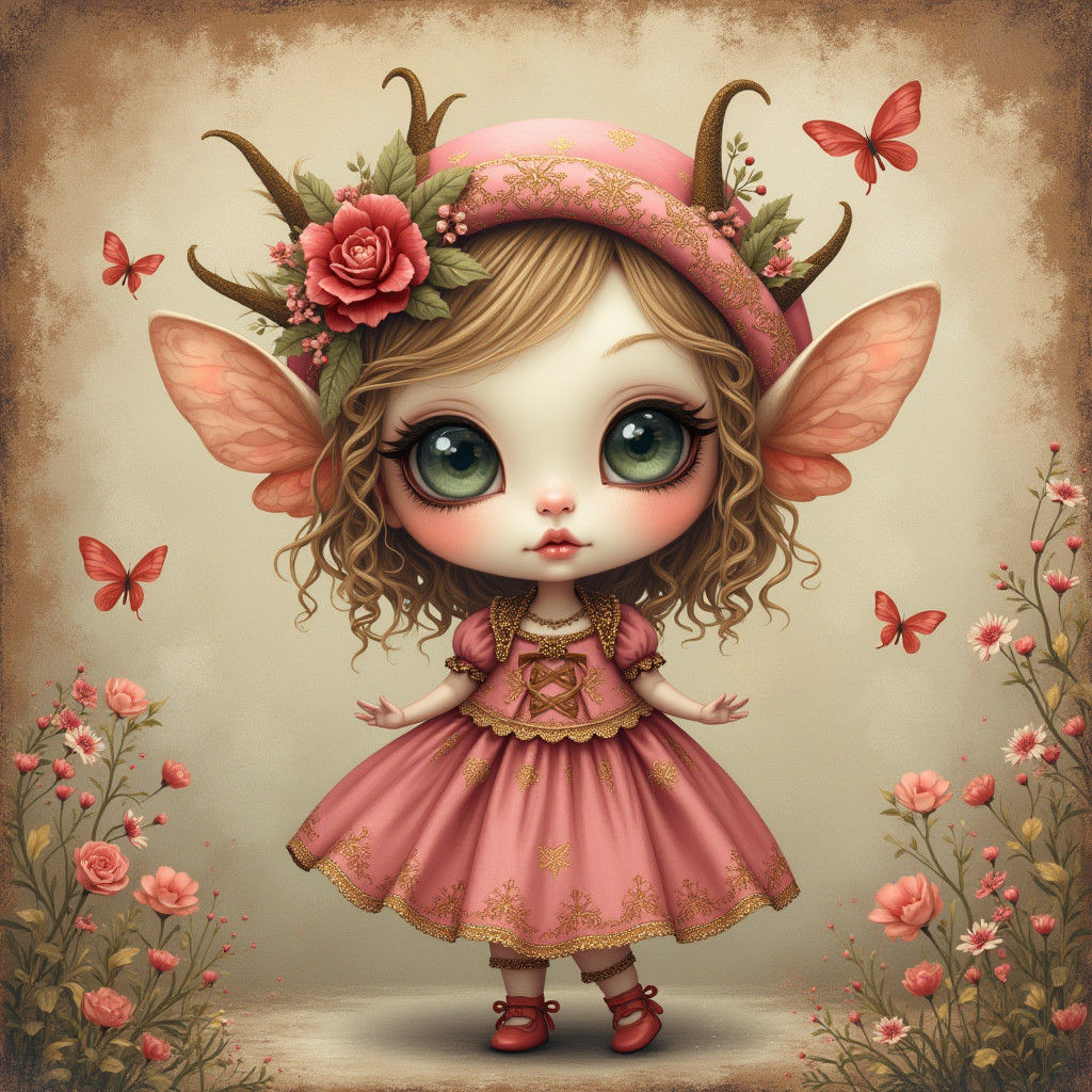 Whimsical Christmas Character in Gothic Style