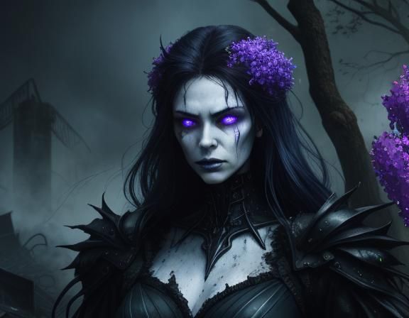 Cybernetic Vampire Ascends in Blue Fire
