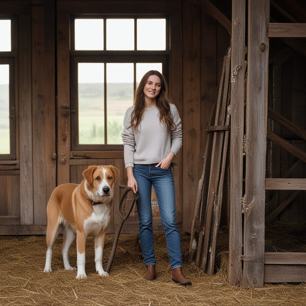 Rustic Barn Portrait in Warm, Earthy Tones