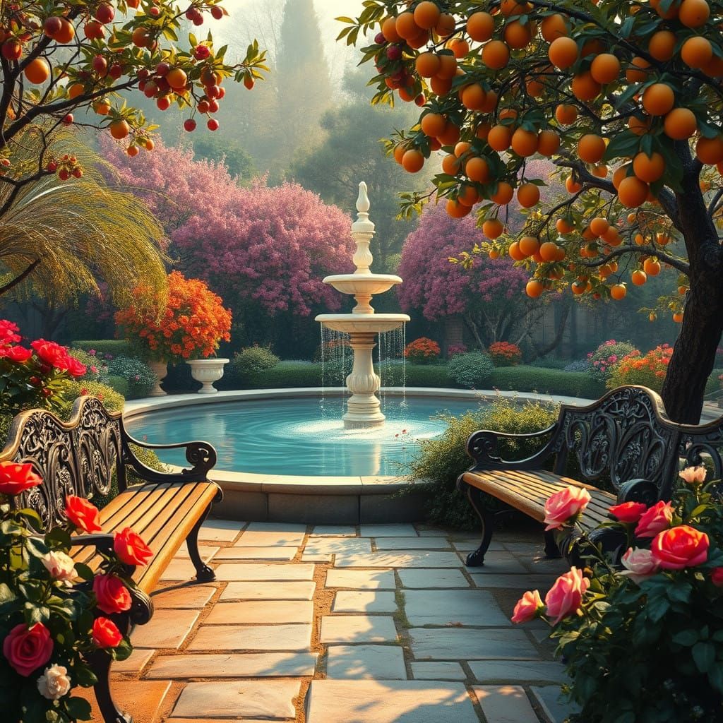Winter Garden Oasis with Monet-Inspired Water Feature