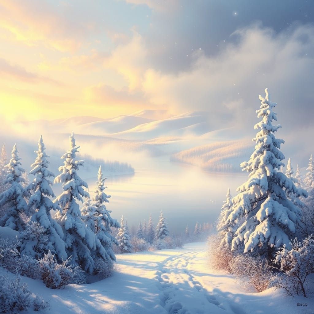 Mystical January Landscape in Cozy Realism