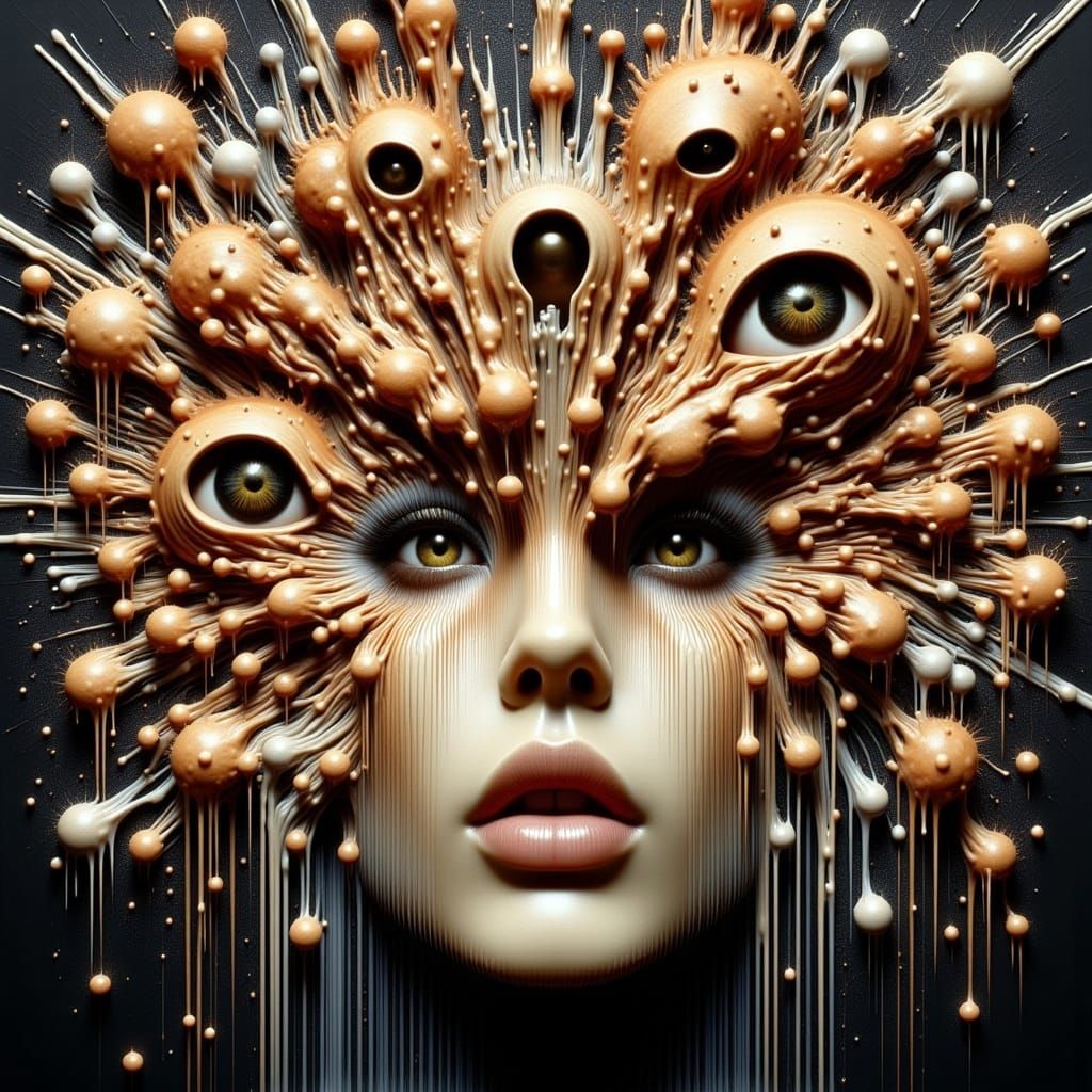 Surreal Melting Eyes Collage as Digital Art