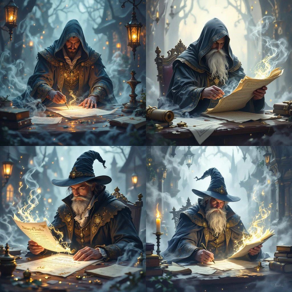 Ethereal Fantasy Notary of Truths with Mist and Hyperdetail