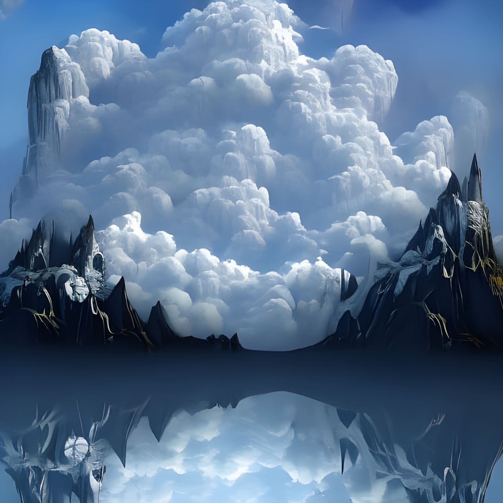 Utopian City Reflecting Galactic Pattern: Digital Matte Pain...