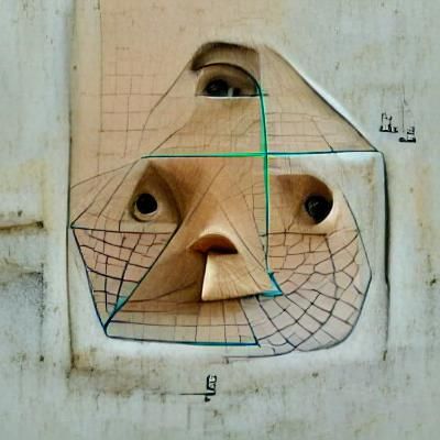 Abstract Geometric Face in Minimalist Style