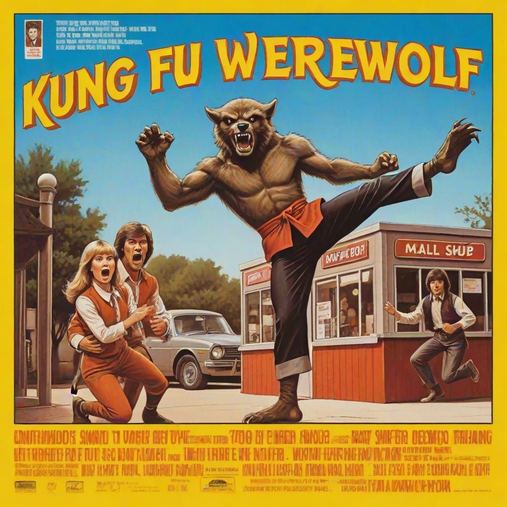 Kung Fu Werewolf 70s Movie Poster