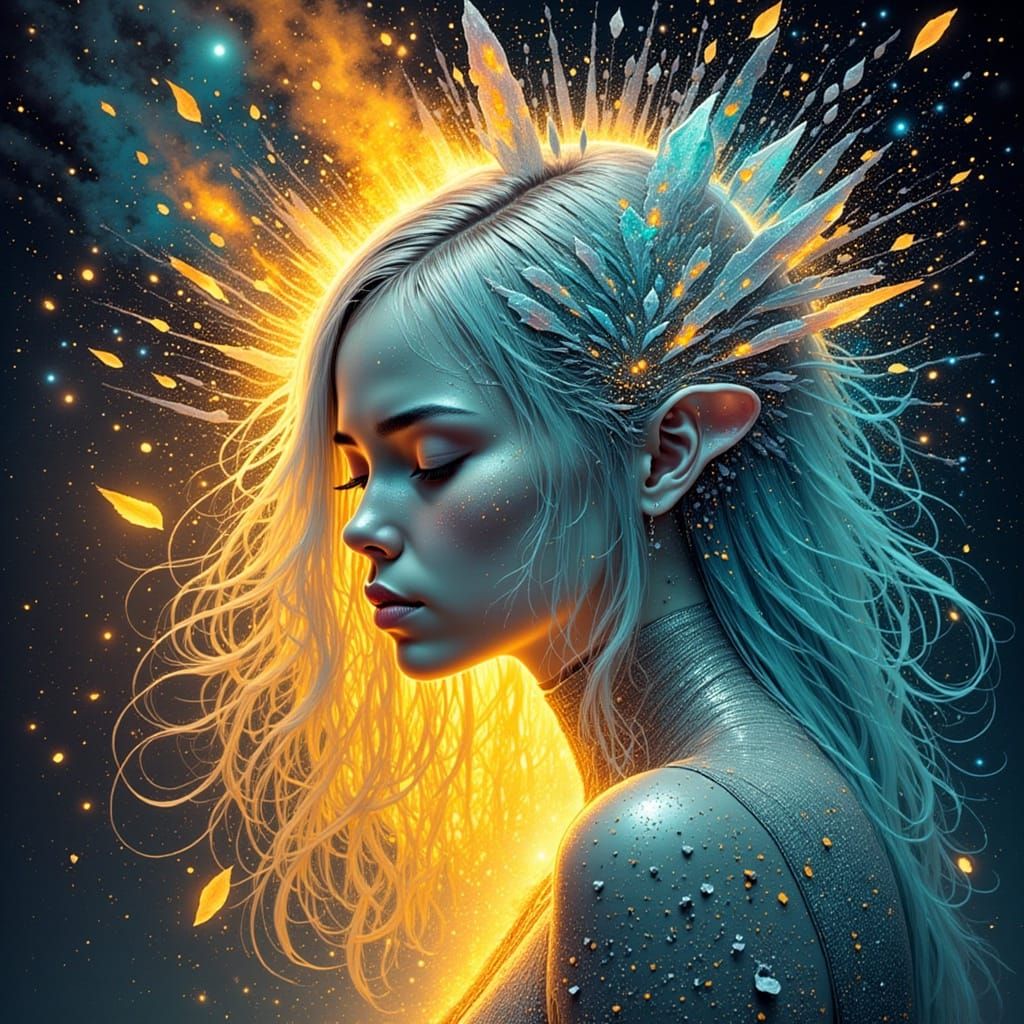 Ethereal Alien Queen in Surreal Sci-Fi Style