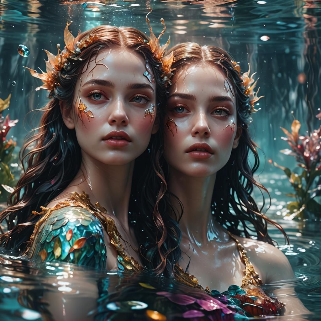 Naiads Rising: Hyperrealistic Digital Art