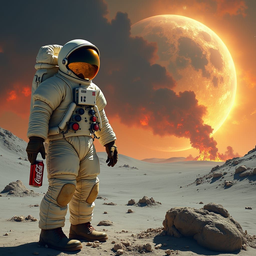 Astronaut Witnesses Earth's Destruction in Apocalyptic Matte...