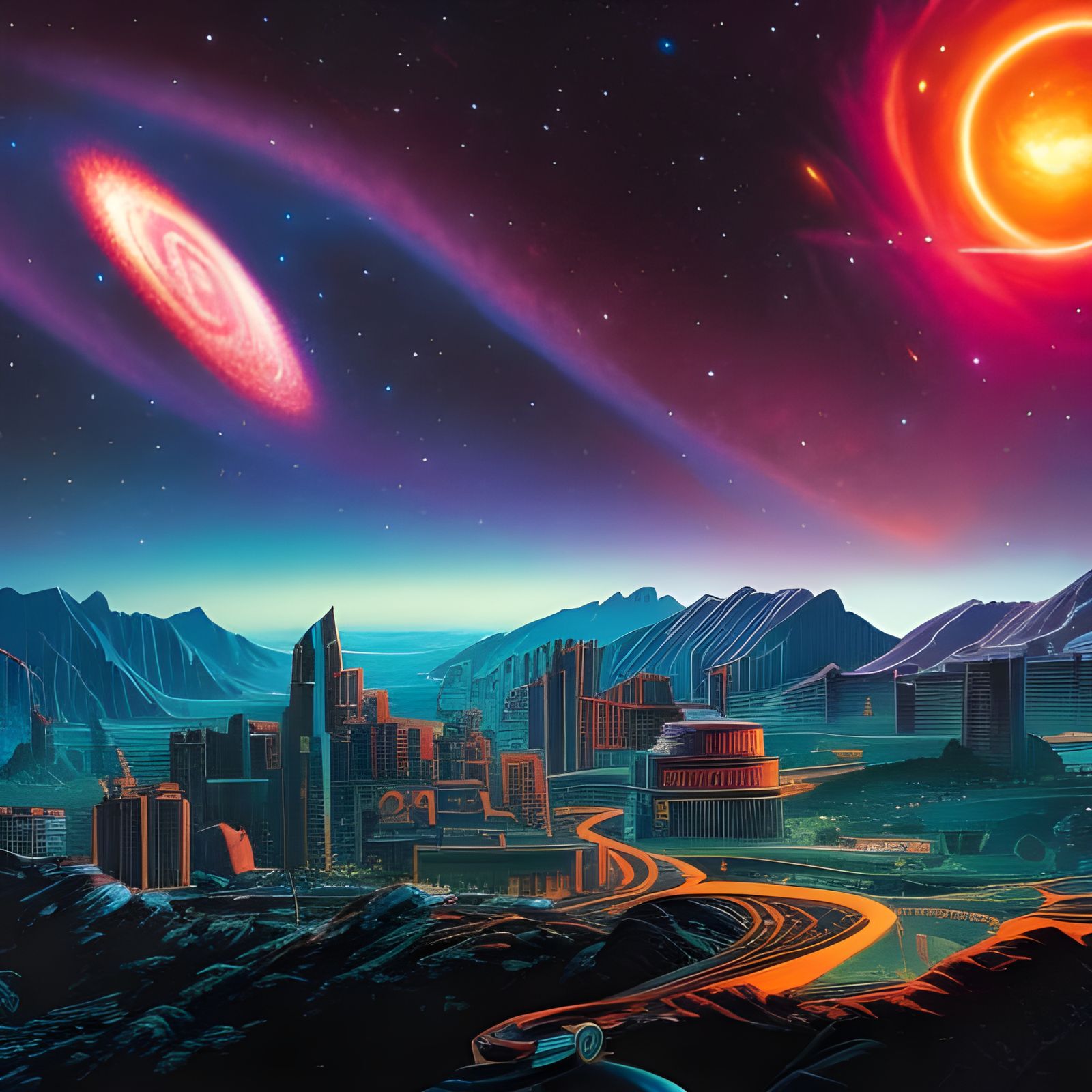 Cosmic Exploration in Comic Book Art Style