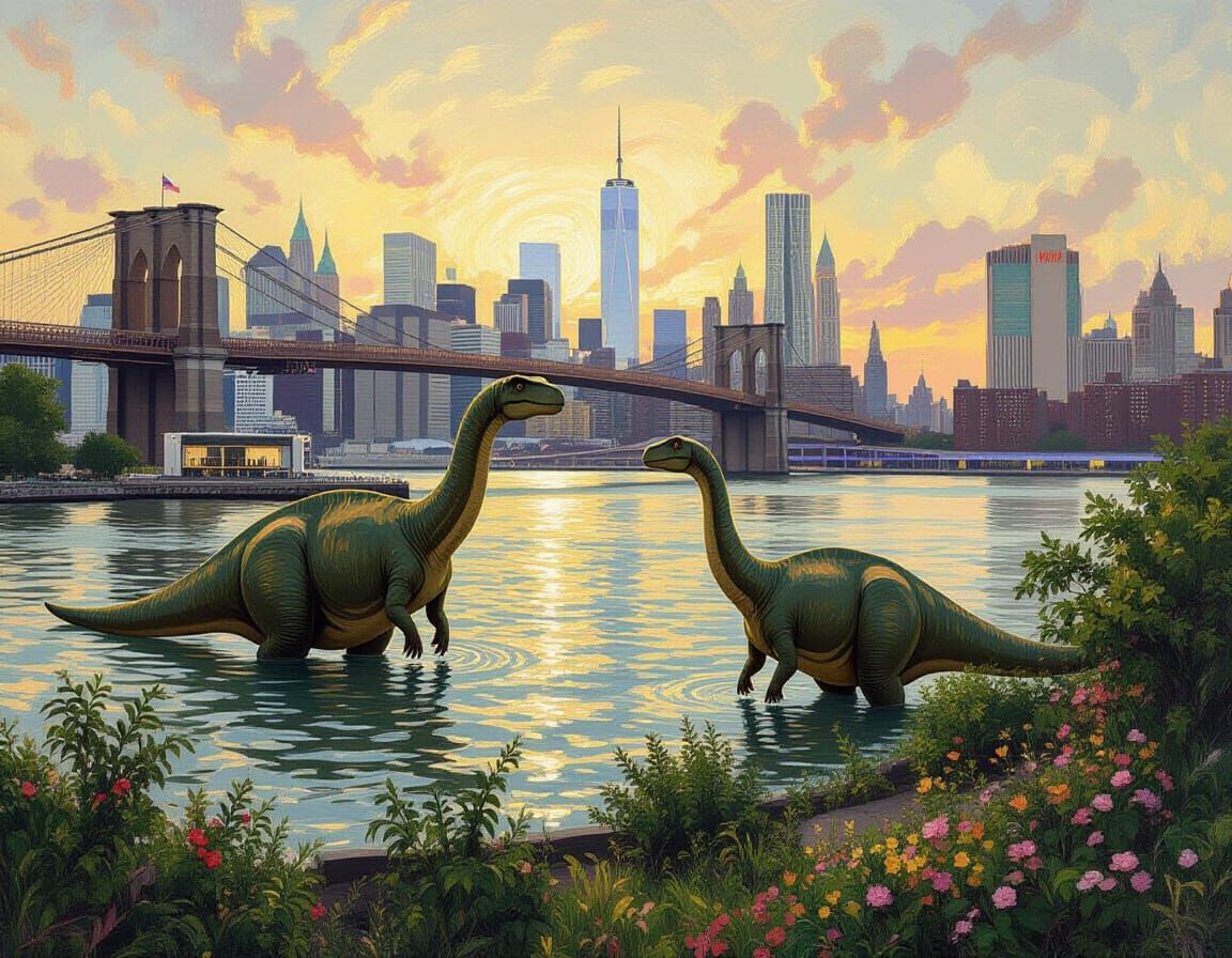 Brontosaurs in Jurassic New York: Impressionist Fusion