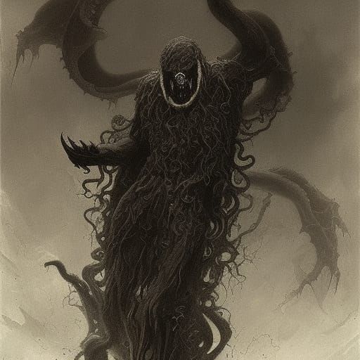 Lovecraftian Werewolf in Dark Academia Style