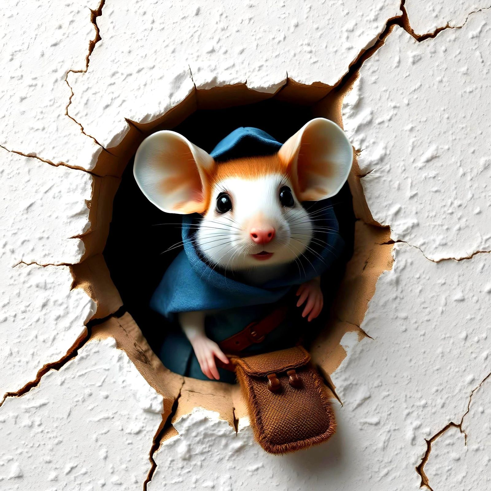 Mouse Traveler in Medieval Cloak, 3D Render