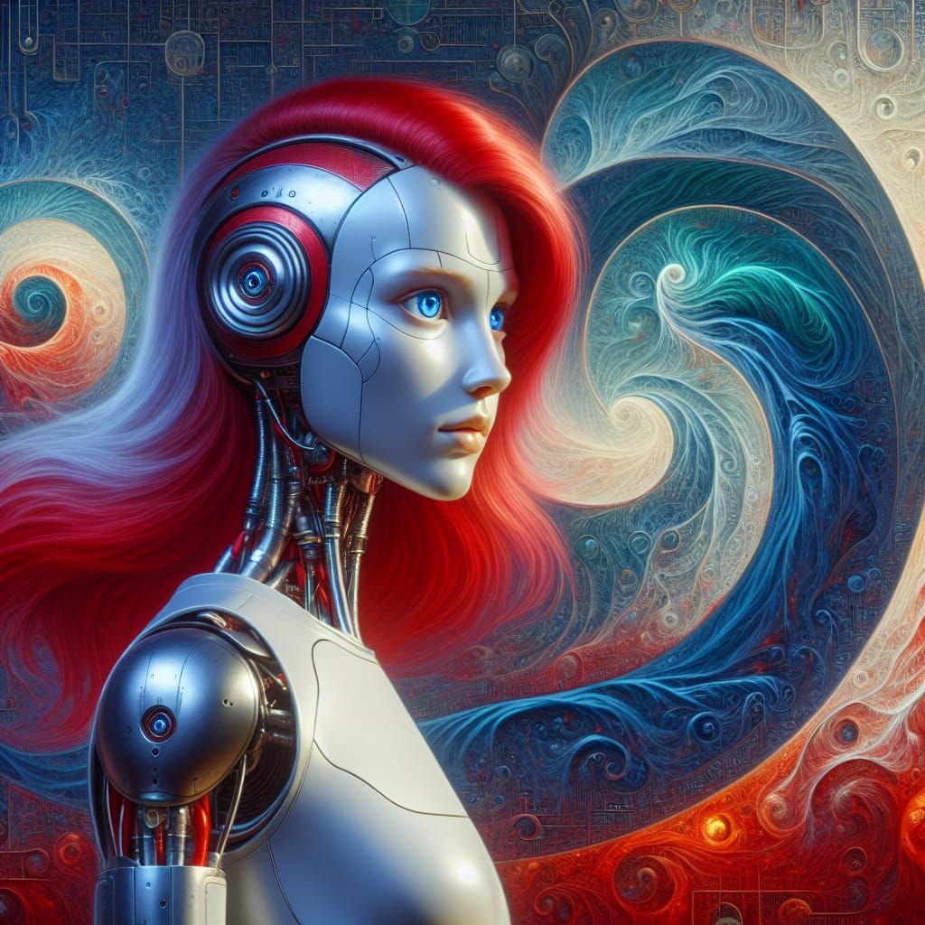 8 Pictures (3/8): An android that resembles a human but is not.