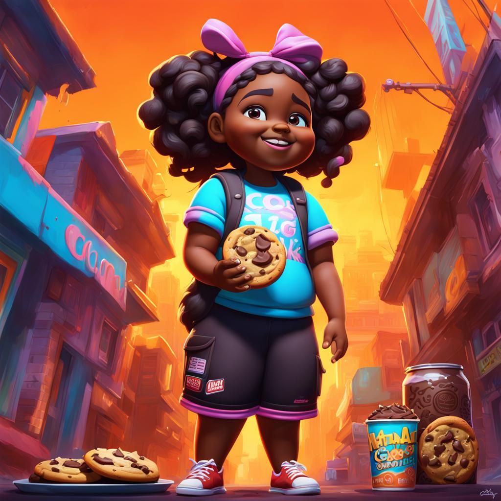 Girl Celebrates National Cookie Day with Vibrant Graffiti