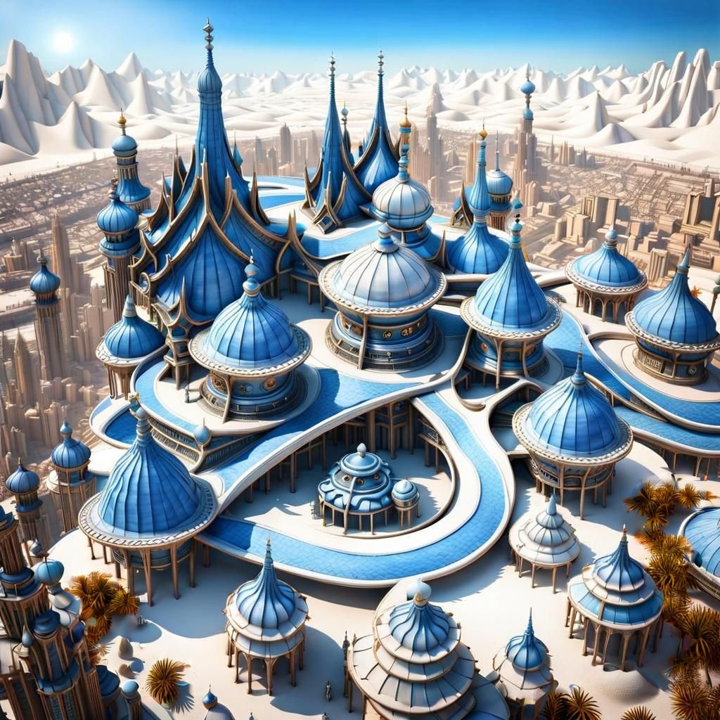 Minimalist White Desert Sand Landscape