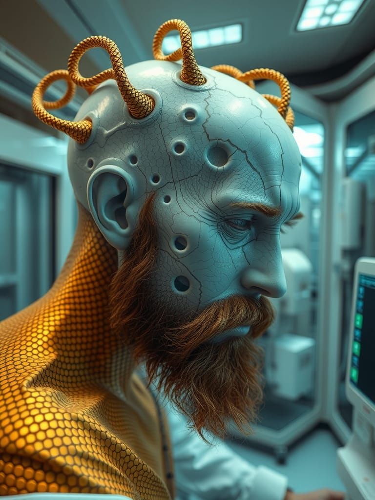 Trypophobia Skin with Golden DNA Wires