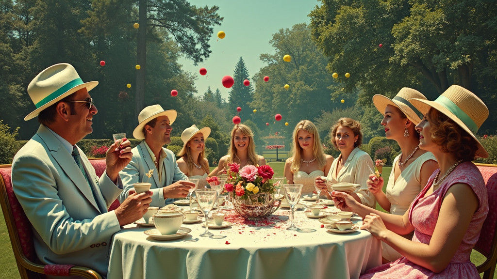 Surreal Tennis Party Descends into Anarchy