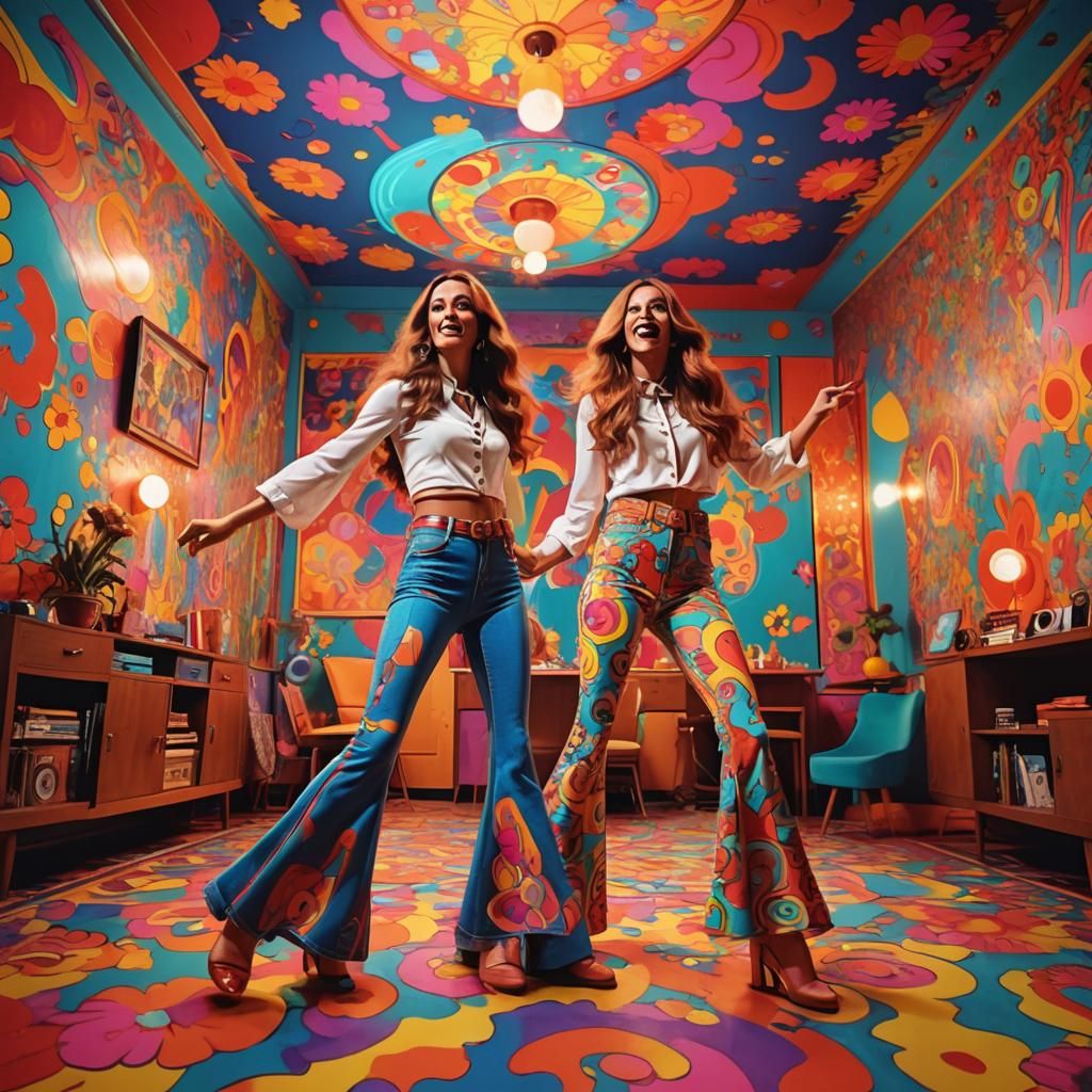 Retro Pop Art: Bell Bottoms and Psychedelic Dance