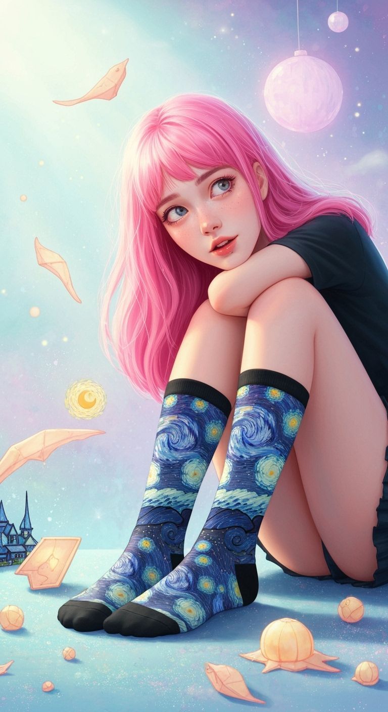 Starry Night Socks: A Whimsical Dreamscape