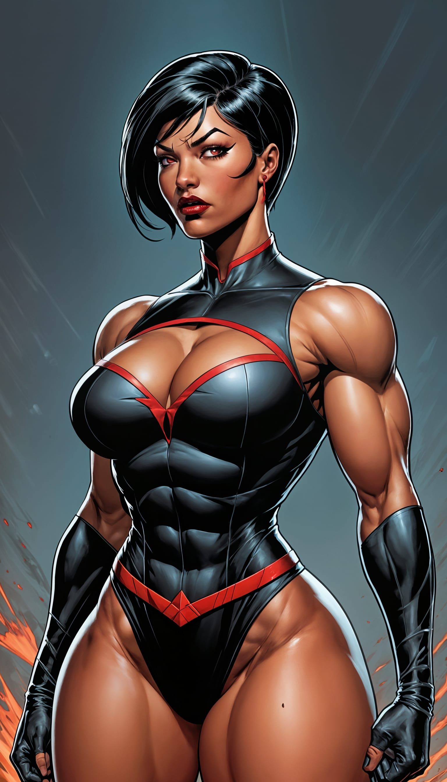 Muscular Supergirl Cir-El in Comic Book Art