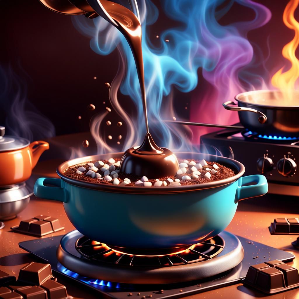 Chocolate Overflow Illustration in Disney Pixar Style