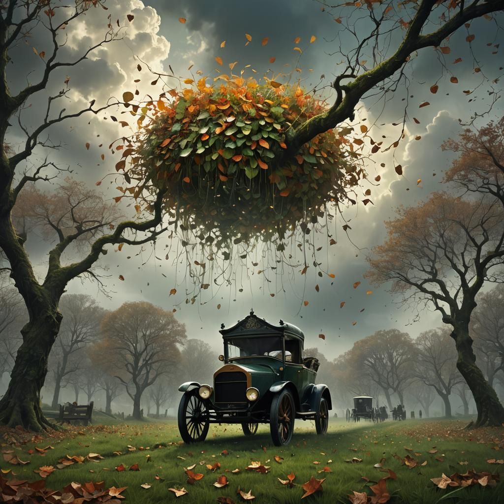 Fantastical Landscape with Dewdrops: Matte Painting