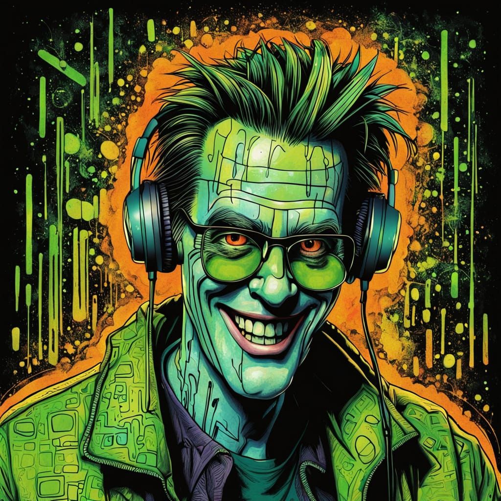 Cyberpunk Jim Carey Caricatures