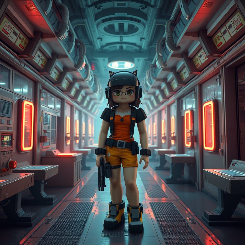 Minecraft Gamer Girl in Surreal SCP Foundation Squad