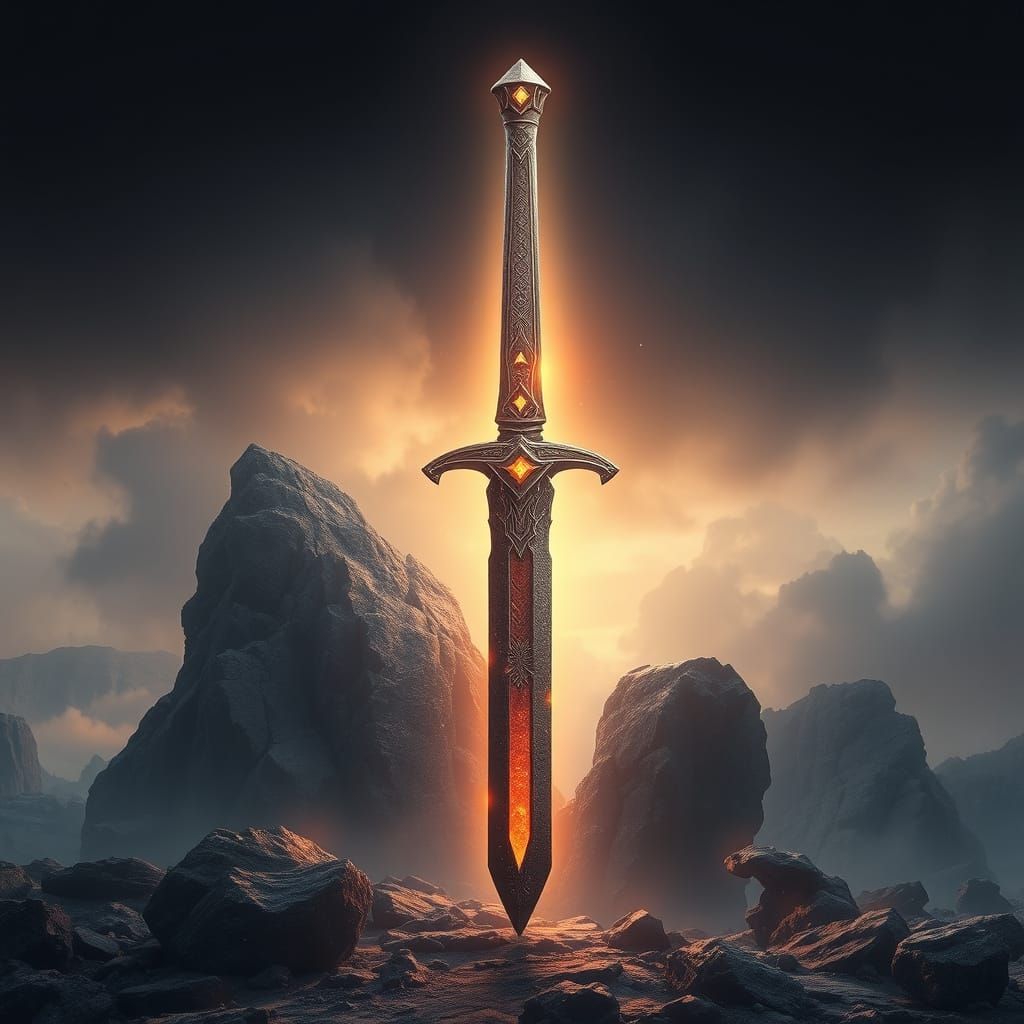 Ancient Earth-Hewn Sword Radiates Primordial Magic
