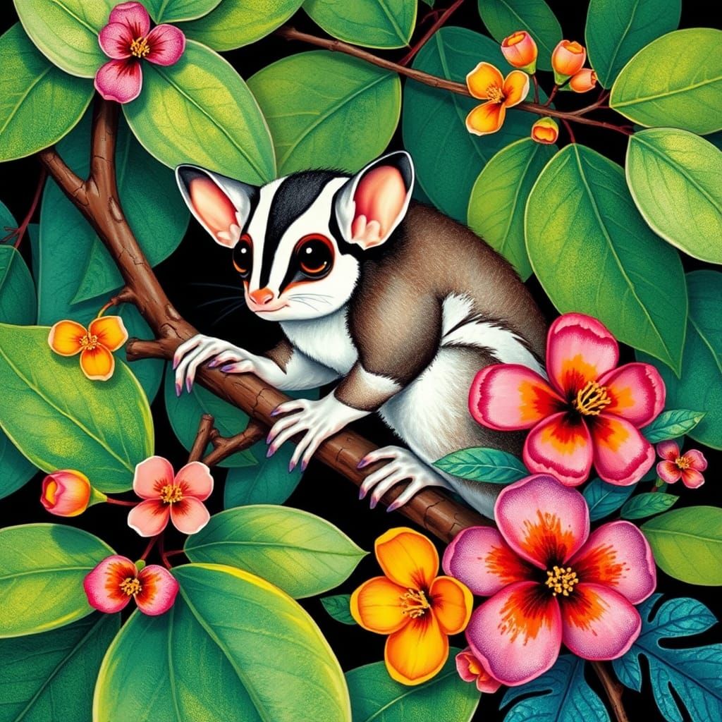 Sugar Glider in Pop Surrealist Style