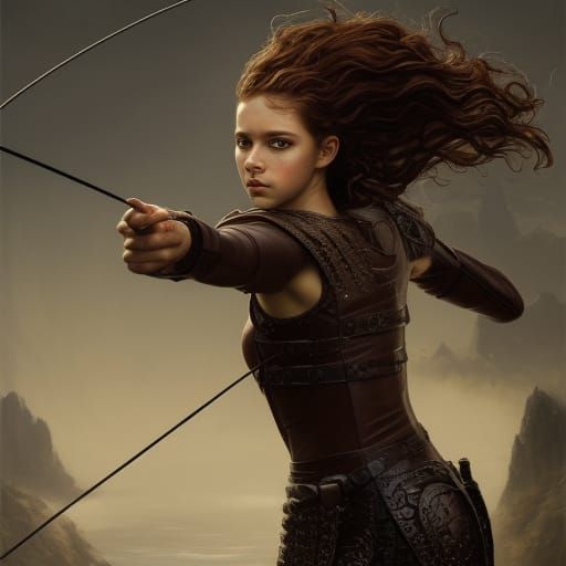 Teen Archer in Dark Fantasy Style
